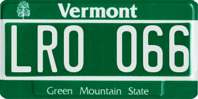 VT license plate LRO066