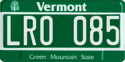 VT license plate LRO085