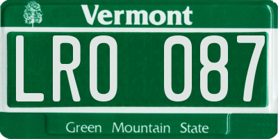 VT license plate LRO087