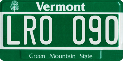 VT license plate LRO090