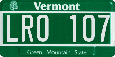 VT license plate LRO107