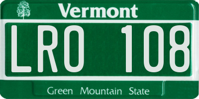 VT license plate LRO108