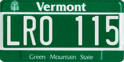 VT license plate LRO115