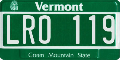 VT license plate LRO119