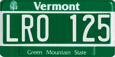VT license plate LRO125