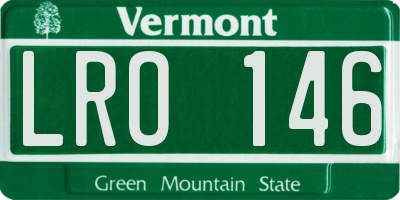 VT license plate LRO146