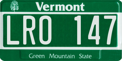 VT license plate LRO147