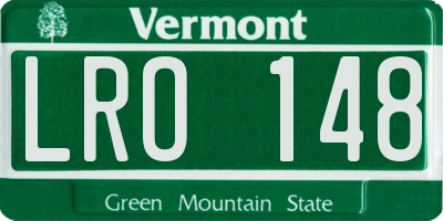 VT license plate LRO148