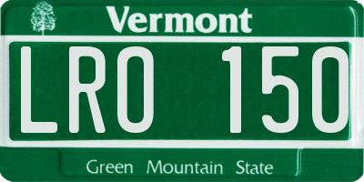 VT license plate LRO150