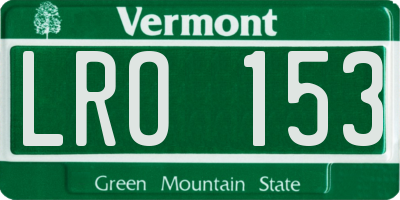 VT license plate LRO153