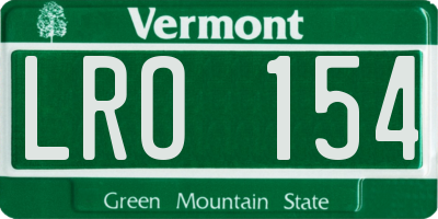 VT license plate LRO154