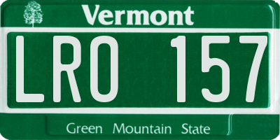 VT license plate LRO157