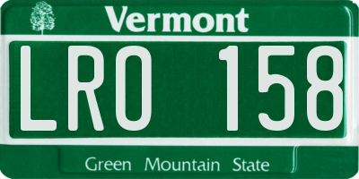 VT license plate LRO158
