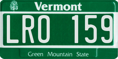 VT license plate LRO159