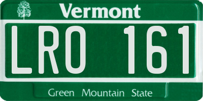 VT license plate LRO161