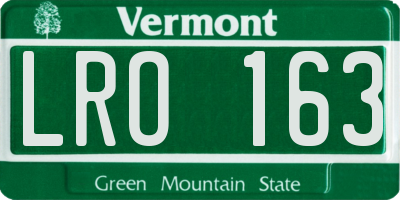 VT license plate LRO163