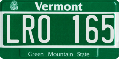 VT license plate LRO165