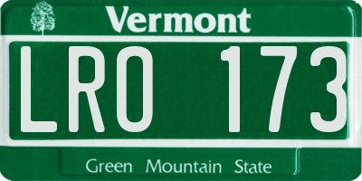 VT license plate LRO173