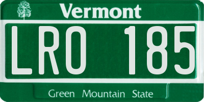 VT license plate LRO185
