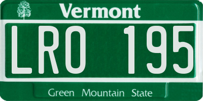 VT license plate LRO195