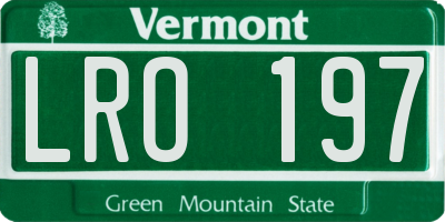 VT license plate LRO197