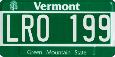 VT license plate LRO199