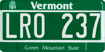 VT license plate LRO237