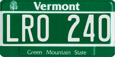 VT license plate LRO240