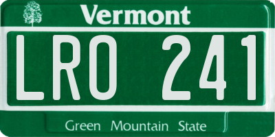 VT license plate LRO241