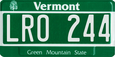 VT license plate LRO244