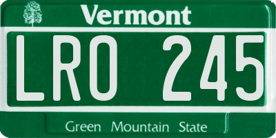 VT license plate LRO245