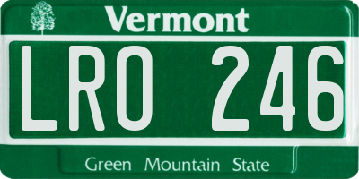 VT license plate LRO246
