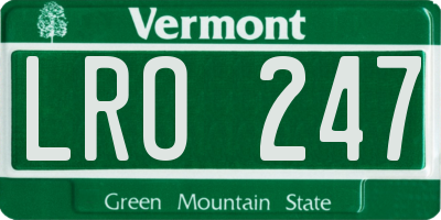 VT license plate LRO247