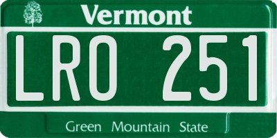 VT license plate LRO251