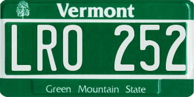 VT license plate LRO252