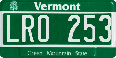 VT license plate LRO253