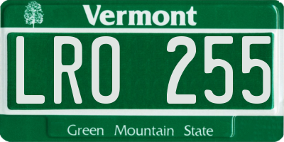 VT license plate LRO255