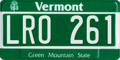 VT license plate LRO261