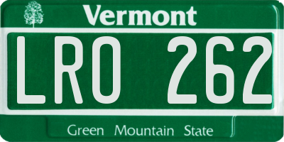 VT license plate LRO262