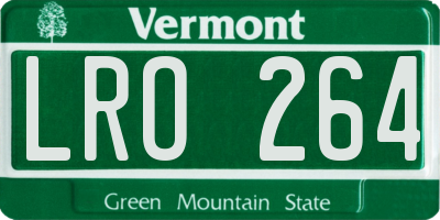 VT license plate LRO264