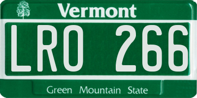 VT license plate LRO266