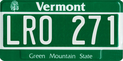 VT license plate LRO271