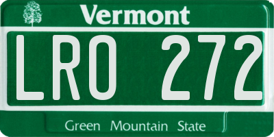 VT license plate LRO272