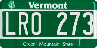 VT license plate LRO273
