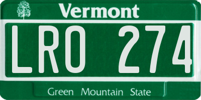 VT license plate LRO274