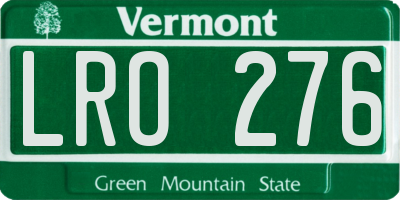 VT license plate LRO276