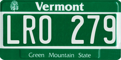 VT license plate LRO279
