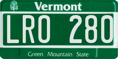 VT license plate LRO280