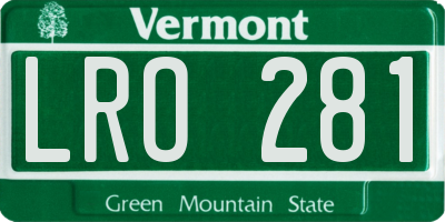 VT license plate LRO281