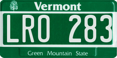 VT license plate LRO283